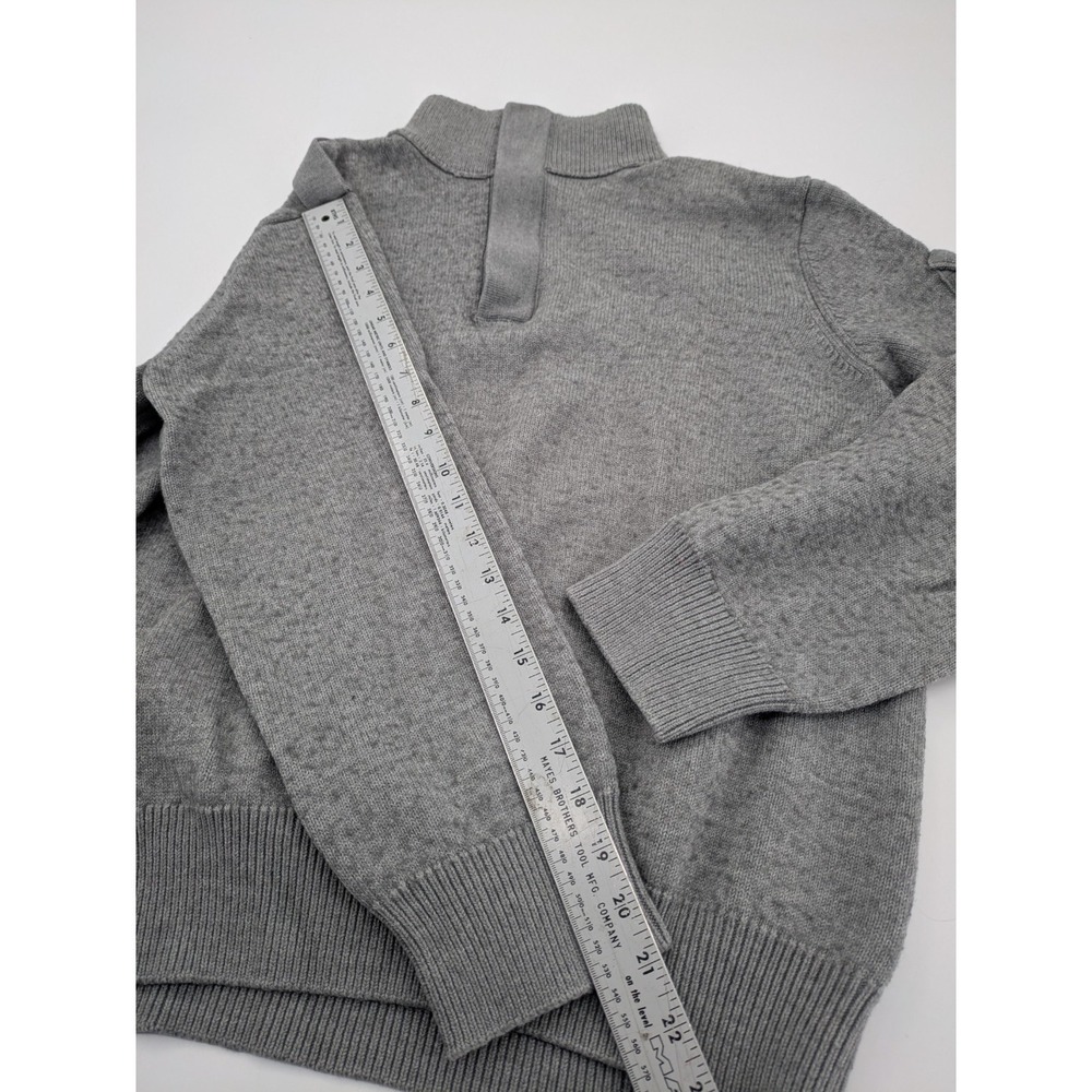 Banana Republic Mock Neck Sweater Mens XL Grey Italian Wool Military Epaulets - Picture 4 of 10